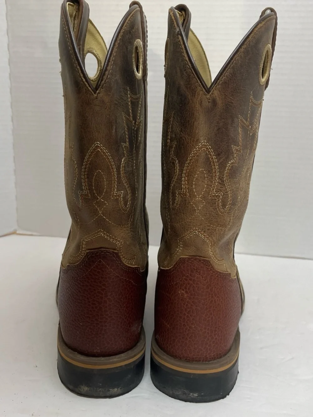 Men's Brown Leather Western Work Boots